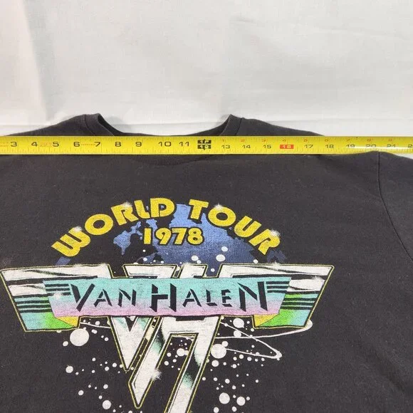 Van Halen World Tour 1978 Band Tee T-Shirt Sz Large Graphic Print Unisex VG - Picture 2 of 10